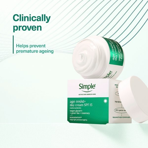Simple Age Resist+ Day Facial Moisturiser SPF15 50ml