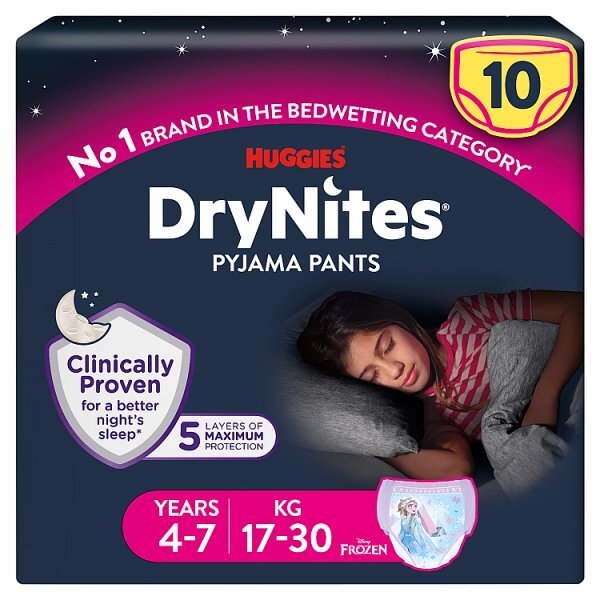 Huggies DryNites 4-7 Years Girl's Pyjama Pants x 10