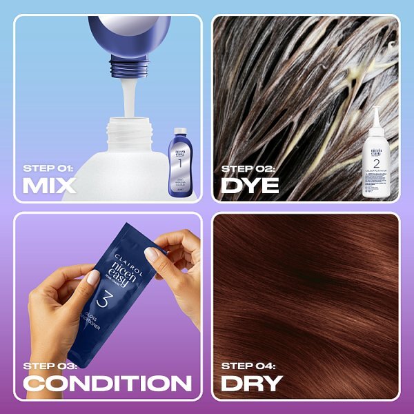 Clairol Nice'n Easy Tone+Gloss Semi-Permanent Hair Dye 550/81 Mahogany