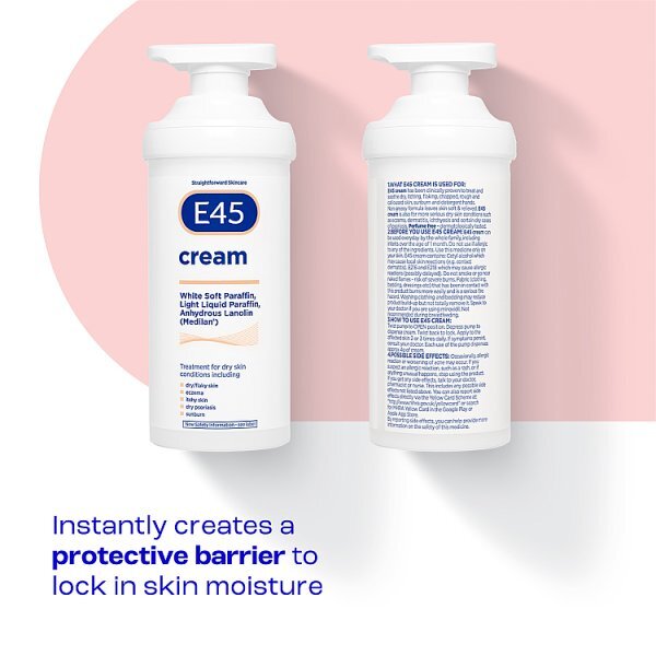 E45 Moisturising Cream for Dry Skin with Pump 500g