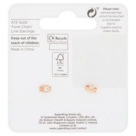 Superdrug Gold Tone Chain Link Earrings