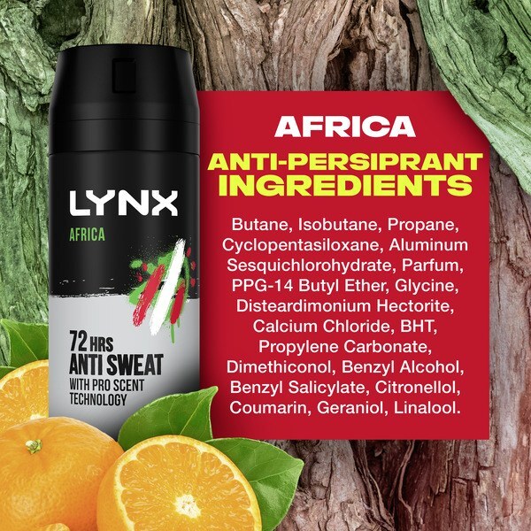 Lynx 72-Hour Antiperspirant Deodorant Spray Africa 150ml