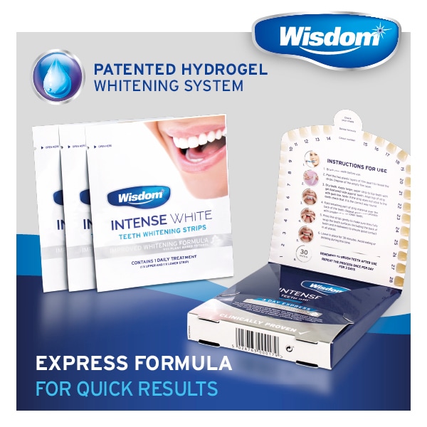 WISDOM INTENSE WHITE 3DAY EXPRESS STRIPS