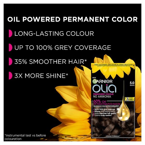 Garnier Olia Glow Permanent Hair Dye Iridescent Brown 5.12