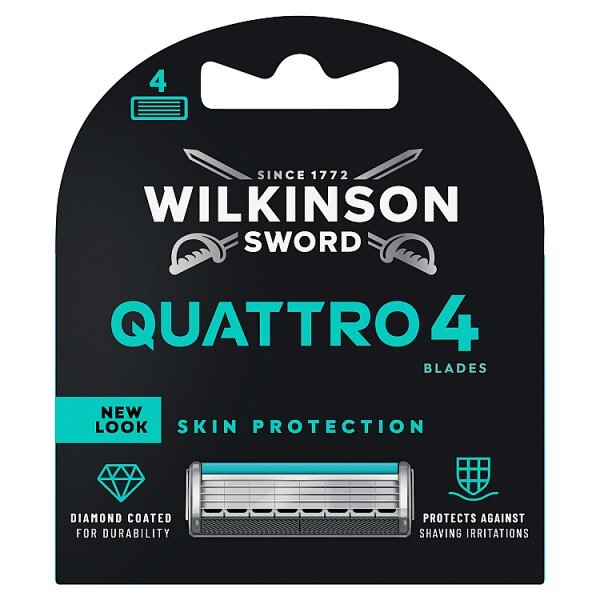 Wilkinson Sword Quatro Mens Razor Blade Refills 4 pack