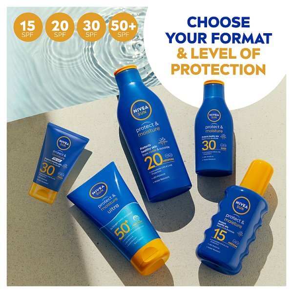 NIVEA SUN Suncream Lotion SPF 50+, Protect & Moisture, 200ml