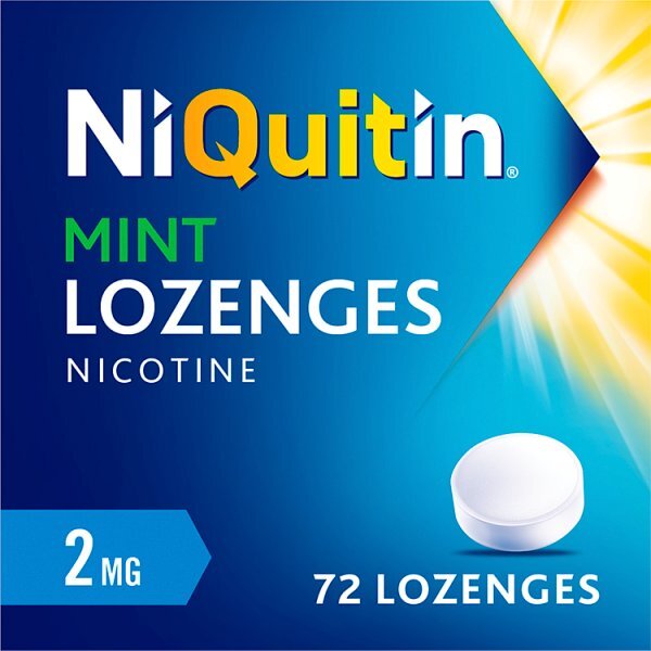 NiQuitin Mint 2mg Lozenges, 72 Lozenges- Quit Smoking Aid