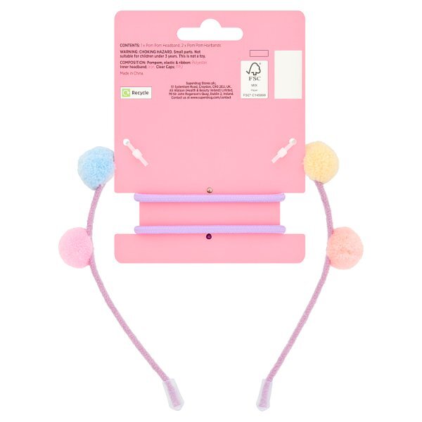 Superdrug Fantasy Pom Pom Headband Set