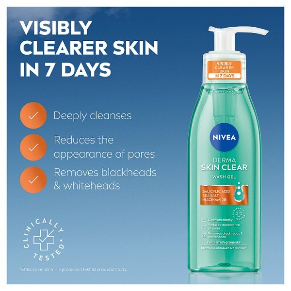 NIVEA Derma Skin Clear Wash Gel with Salicylic Acid 150ml