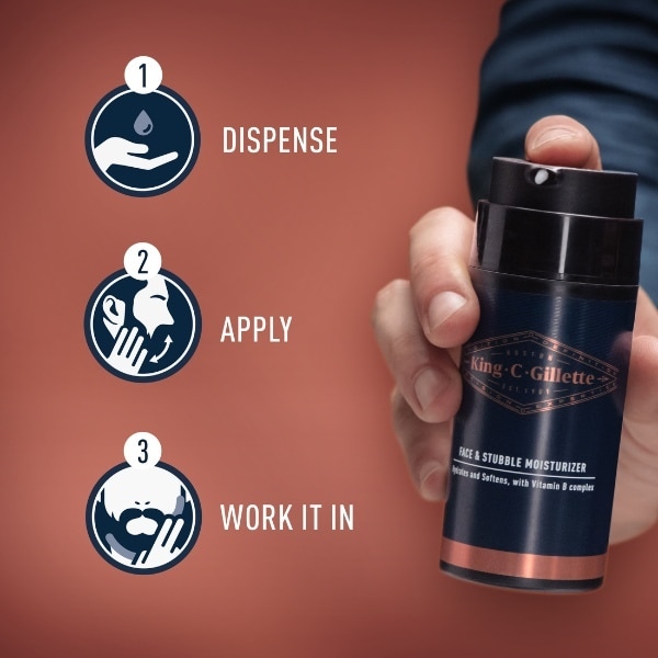 King C. Gillette Face & Beard Moisturiser for Men 100ml