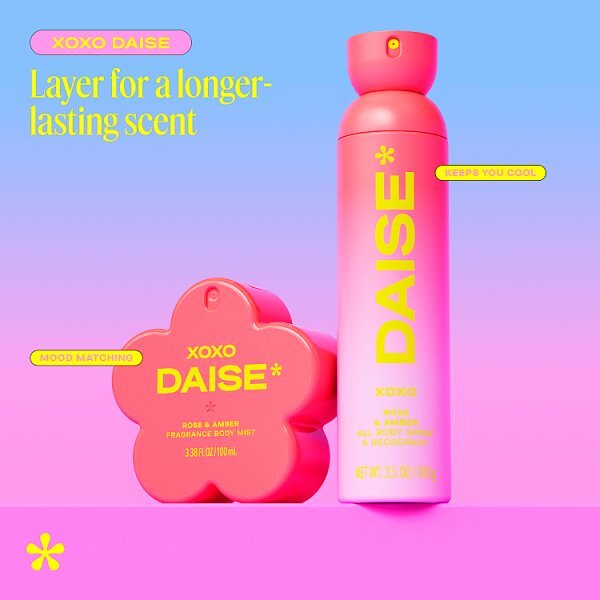 Daise All Body Spray & Deodorant Xoxo Rose & Amber 120 Ml