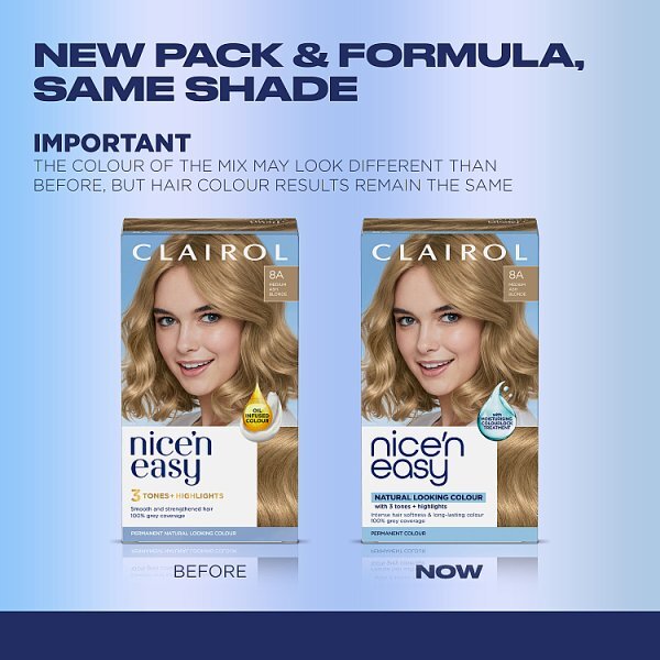 Clairol Nice'N Easy Crème Permanent Hair Dye 8A Medium Ash Blonde