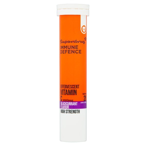 Superdrug Vitamin C 1000mg 20 Blackcurrant Effervescent