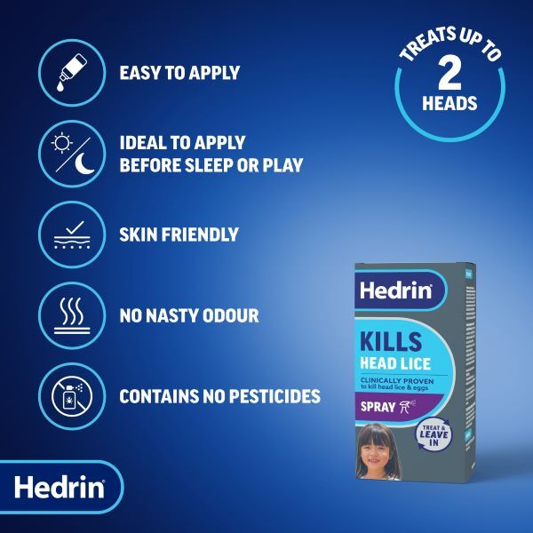 New Hedrin Head Lice 15 Minute Treatment 60ml Spray