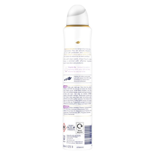 Dove Advanced Care Clean Touch Anti-perspirant Aerosol 200ml