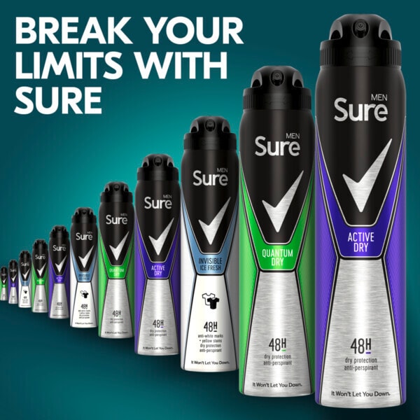 DNR Sure Men Active Dry Antiperspirant Deodorant 250ml