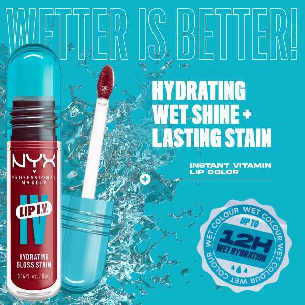 NYX Professional Makeup Lip IV Hydrating Lip Stain Gloss Berry Thirsty