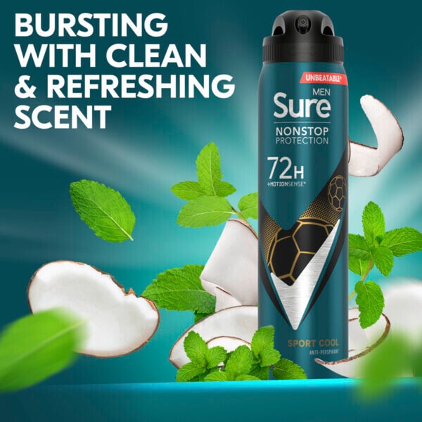 Sure Men Antiperspirant Deo Aerosol Nonstop Sport Cool 250ml