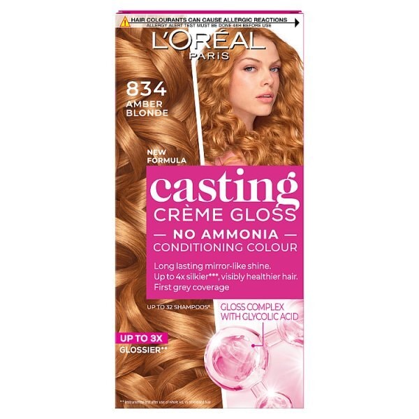 L'Oréal Casting Crème Gloss - 834 Amber Blonde Semi-Permanent Hair Dye