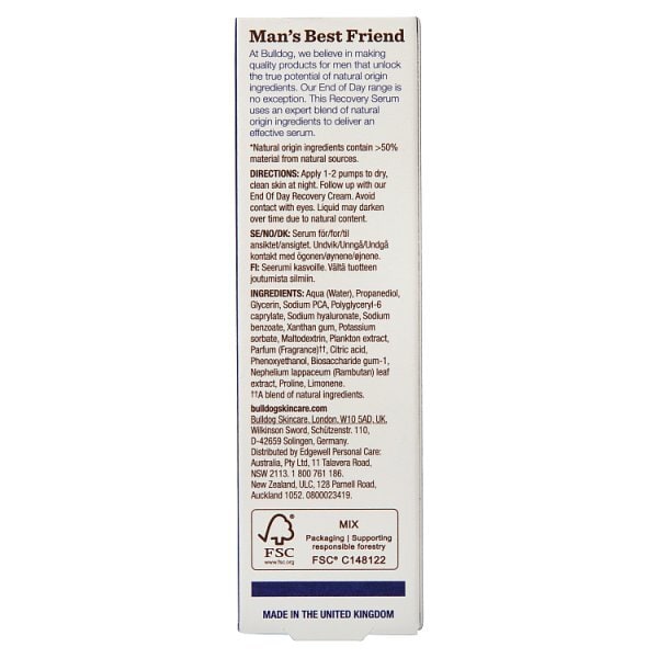Bulldog Skincare End of Day Recovery Serum 50ml