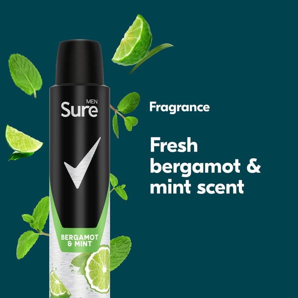 Sure Men Bergamot & Mint Anti-Perspirant Aerosol 200 ml
