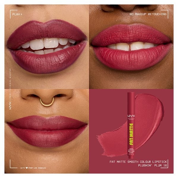 NYX Professional Makeup Fat Matte Lipstick, Plushin Plum