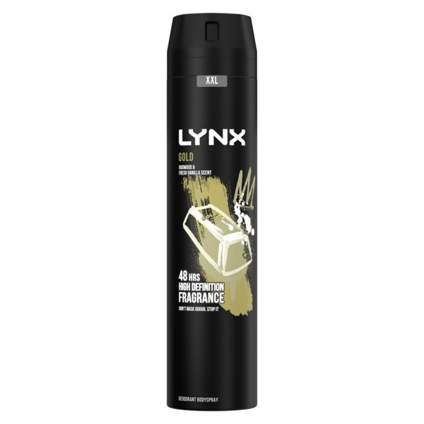 Lynx Aerosol Bodyspray Xxl Gold 250ml