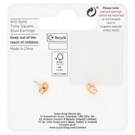 Superdrug Gold Tone Square Stud Earrings