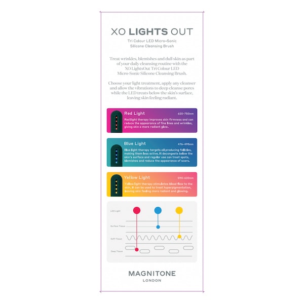 MAGNITONE XO LightsOut LED Silicone Cleansing Brush