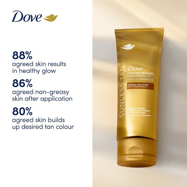 Dove Summer Revived Gradual Tan Lotion Sunkissed Glow + Pro-Ceramides in Light to Medium 200ml