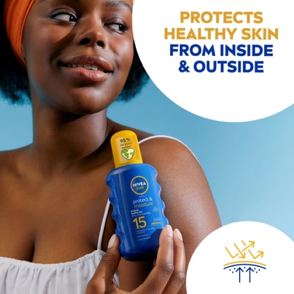 NIVEA SUN Suncream Spray Protect & Moisture SPF15 200ml