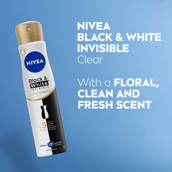 NIVEA Deodorant Black & White Silky Smooth Spray 250ml