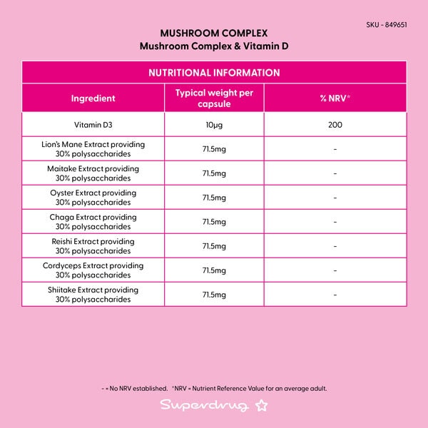 Superdrug Mushroom Complex Vegan 30s