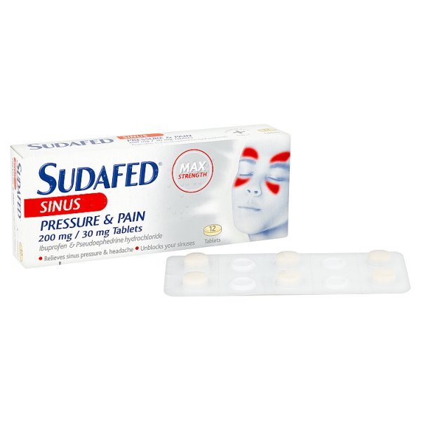 Sudafed Sinus Pressure & Pain Tablets 12s