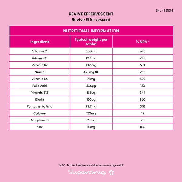 Superdrug Revive Effervescent Orange 20s