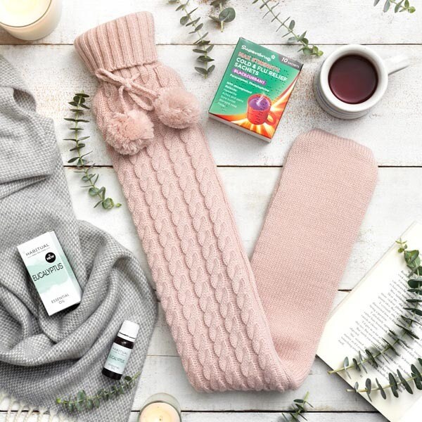 DNR Superdrug Long Hot Water Bottle & Cable Knit Cover