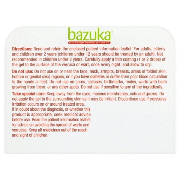 Bazuka Extra Strength Treatment Gel for Verruca & Wart 6g