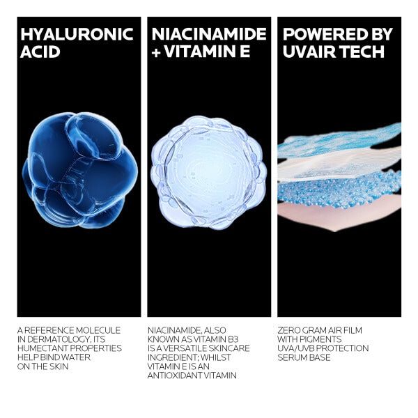 La Roche Posay Anthelios UVAir Serum Sunscreen SPF50+, shade: deep, with Hyaluronic Acid, Niacinamide & Vitamin E, for all skin types, 50ml