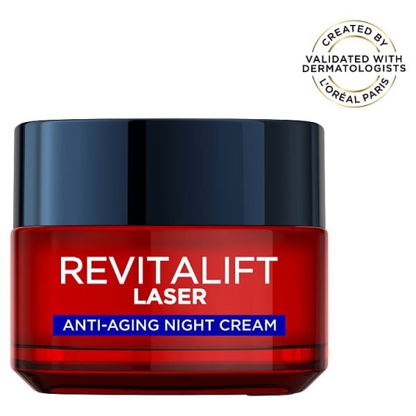 L’Oréal Paris Laser Renew Triple Action Night Cream, Pro-Retinol, Hyaluronic Acid, Vitamin C, 50ml