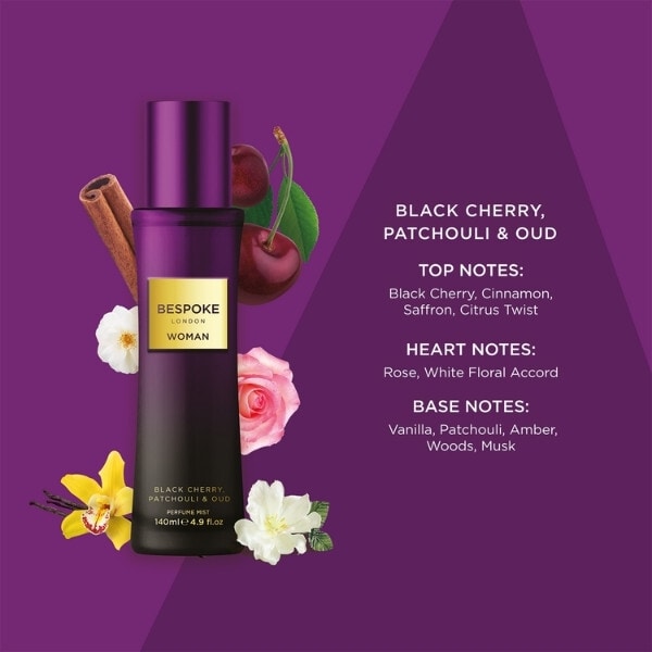 Bespoke Woman Black Cherry, Patcli & Oud Perfume Mist 140Ml