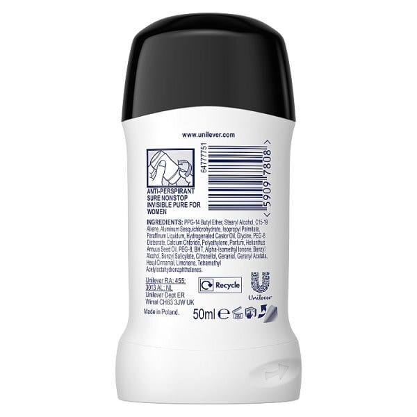 Sure Nonstop Protection Invisible Pure Anti-Perspirant Cream 50 ml