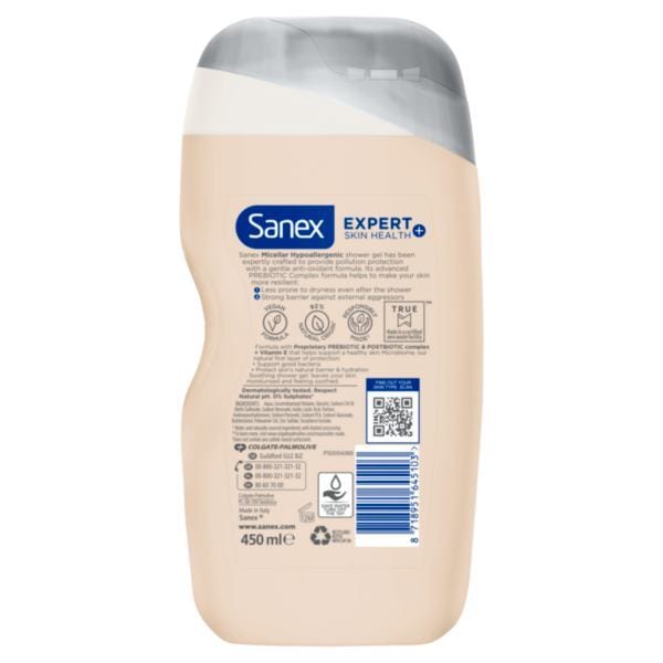 Sanex Expert+ Micellar Hypoallergenic Shower Gel 450Ml