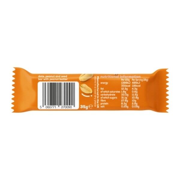 The Gut Stuff Peanut Butter High Fibre Fruit & Nut Bar