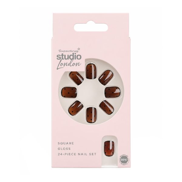 Studio London Black Polka Dot Sheer False Nails