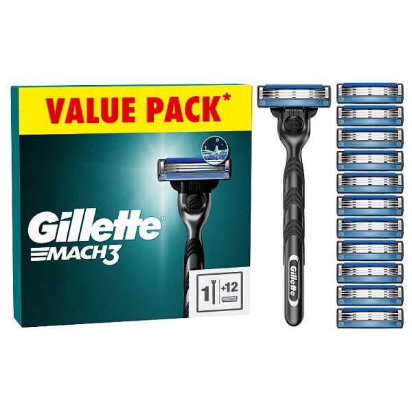 Gillette Mach 3 Vp Handle + 12 Blades