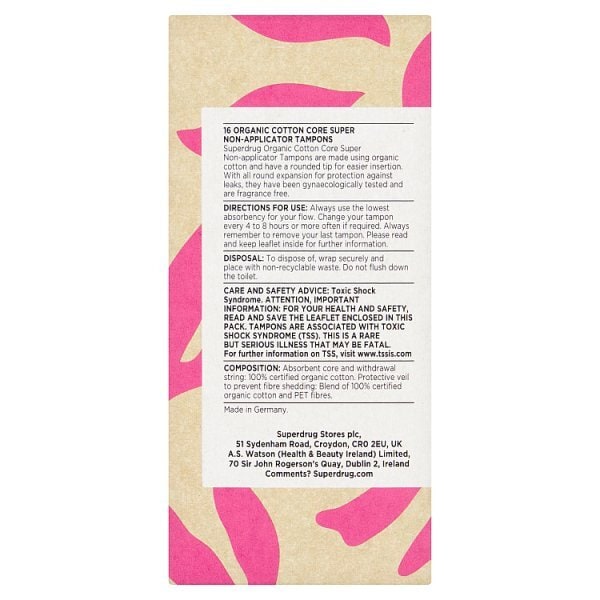 Superdrug Luna Super Non Applicator Tampons x16
