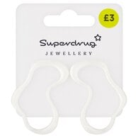 Superdrug Irregular Shape Silver Tone Earrings
