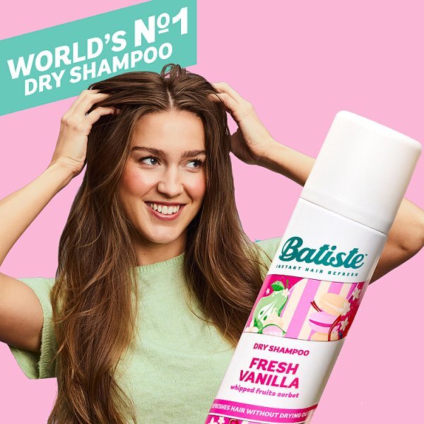 Batiste Dry Shampoo Fresh Vanilla, Dry Hair Shampoo, 200Ml