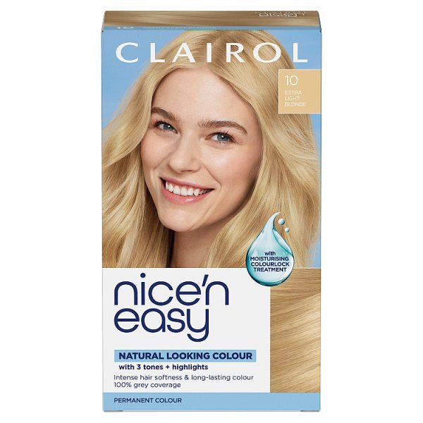 Clairol Nice'N Easy Crème Permanent Hair Dye 10 Extra Light Blonde