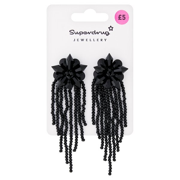 Superdrug Black Beaded Statement Earrings
